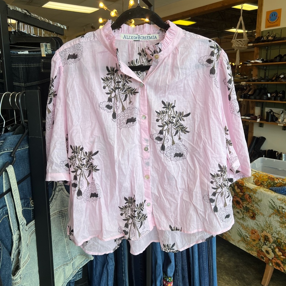 ALIX OF BOHEMIA Pink Floral Shirt